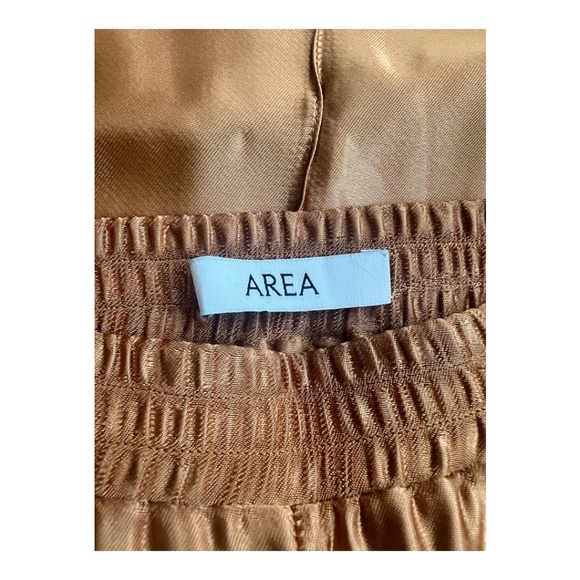 Area Gold Metallic Satin athletic style pant w/ Rhinestone piping down side SZ S - Picture 5 of 5